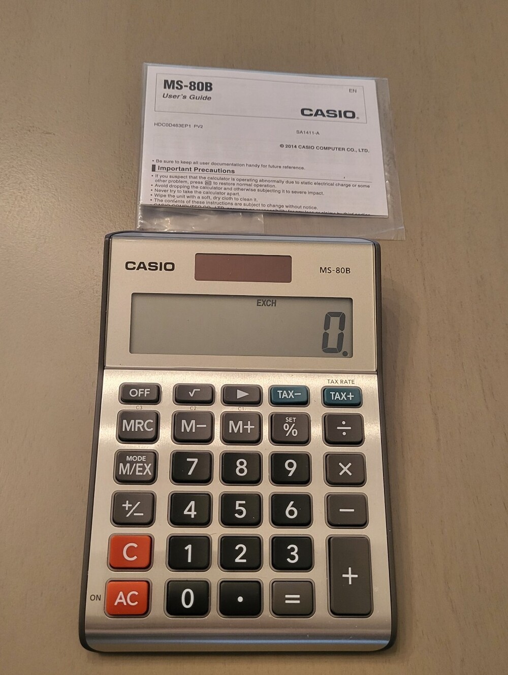 Casio MS-80B Desktop Calculator w/ Manual
